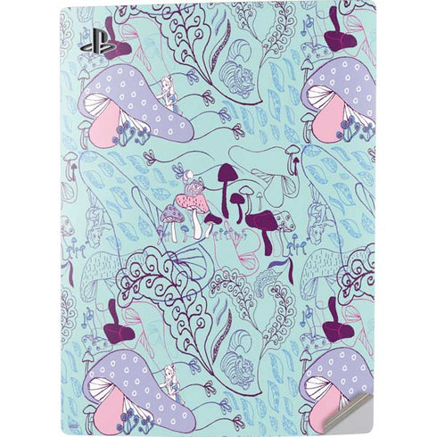 Disney Alice in Wonderland (animated) Mushrooms Print Pattern PS5 Digital Edition Console Skin