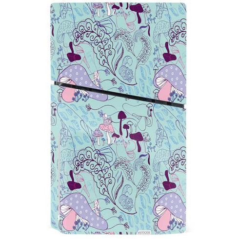 Disney Alice in Wonderland (animated) Mushrooms Print Pattern PS5 Slim Disk Bundle Skin
