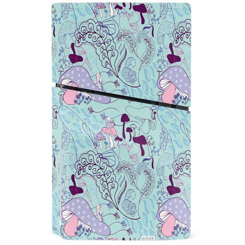Disney Alice in Wonderland (animated) Mushrooms Print Pattern PS5 Slim Disk Console Skin
