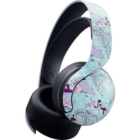 Disney Alice in Wonderland (animated) Mushrooms Print Pattern PULSE 3D Wireless Headset for PS5 Skin