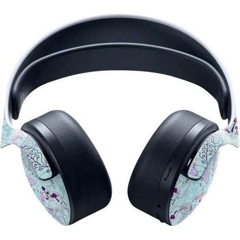 Disney Alice in Wonderland (animated) Mushrooms Print Pattern PULSE 3D Wireless Headset for PS5 Skin