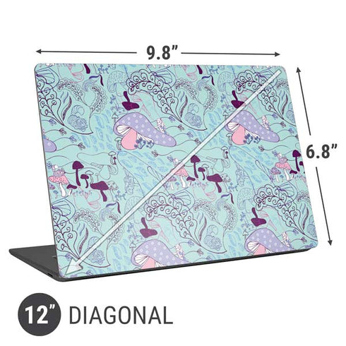 Disney Alice in Wonderland (animated) Mushrooms Print Pattern Universal Laptop 12in (9.8 x 6.8in) Skin