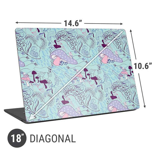 Disney Alice in Wonderland (animated) Mushrooms Print Pattern Universal Laptop 18in (14.6 x 10.6in) Skin