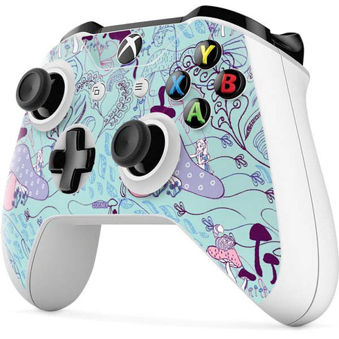 Disney Alice in Wonderland (animated) Mushrooms Print Pattern Xbox One S Controller Skin