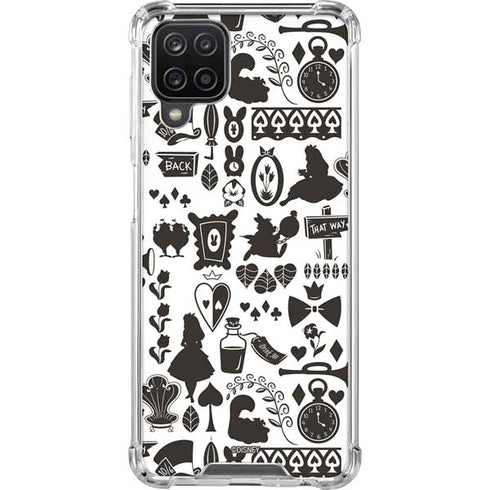 Disney Alice in Wonderland (animated) Silhouette Pattern Galaxy A12 Clear Case