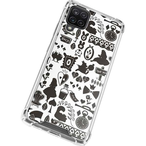 Disney Alice in Wonderland (animated) Silhouette Pattern Galaxy A12 Clear Case