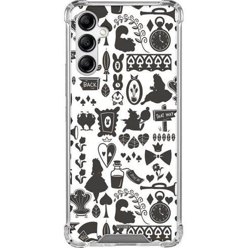 Disney Alice in Wonderland (animated) Silhouette Pattern Galaxy A14 5G Clear Case