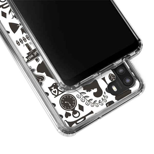 Disney Alice in Wonderland (animated) Silhouette Pattern Galaxy A21 Clear Case
