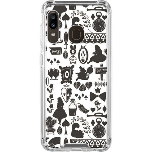 Disney Alice in Wonderland (animated) Silhouette Pattern Galaxy A30 Clear Case