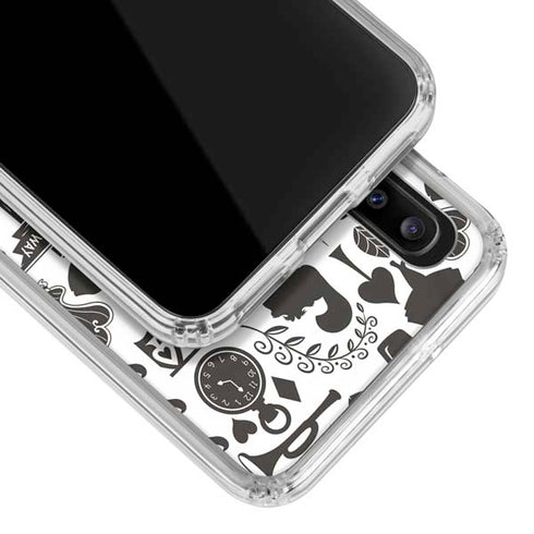 Disney Alice in Wonderland (animated) Silhouette Pattern Galaxy A30 Clear Case