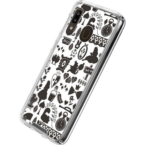 Disney Alice in Wonderland (animated) Silhouette Pattern Galaxy A30 Clear Case