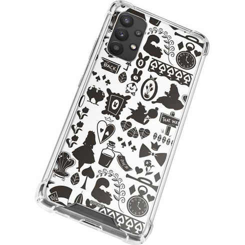 Disney Alice in Wonderland (animated) Silhouette Pattern Galaxy A32 5G Clear Case