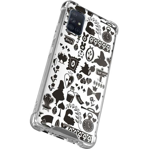 Disney Alice in Wonderland (animated) Silhouette Pattern Galaxy A71 5G Clear Case