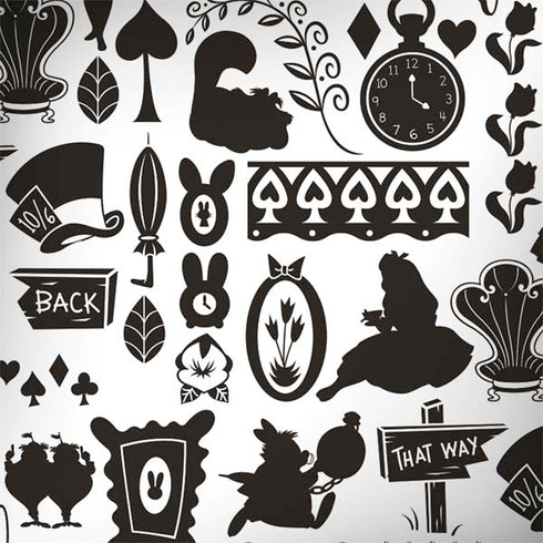Disney Alice in Wonderland (animated) Silhouette Pattern Galaxy Note 8 Skin