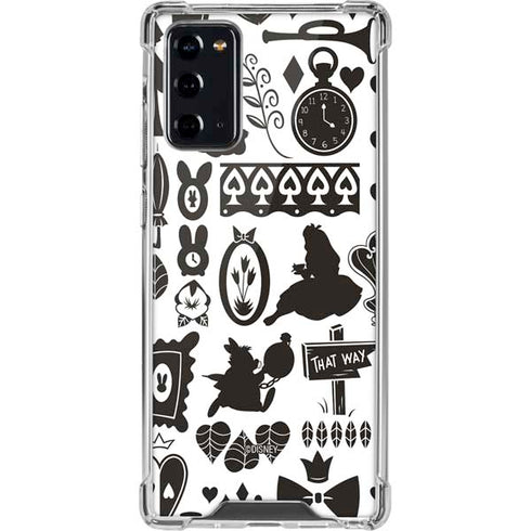 Disney Alice in Wonderland (animated) Silhouette Pattern Galaxy Note20 5G Clear Case