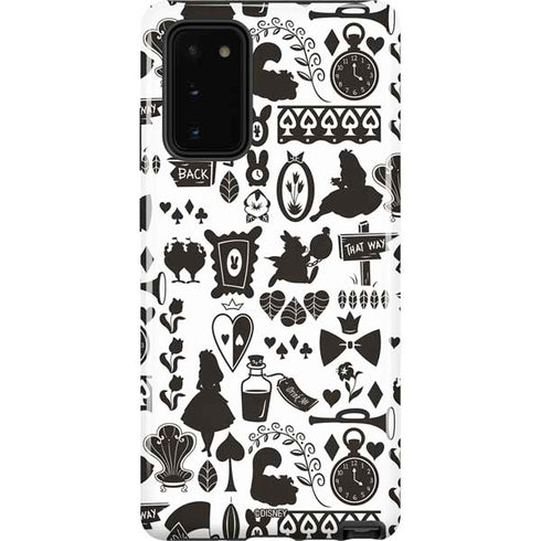 Disney Alice in Wonderland (animated) Silhouette Pattern Galaxy Note20 5G Pro Case