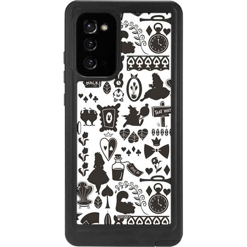 Disney Alice in Wonderland (animated) Silhouette Pattern Galaxy Note20 5G Waterproof Case