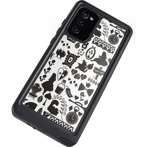 Disney Alice in Wonderland (animated) Silhouette Pattern Galaxy Note20 5G Waterproof Case