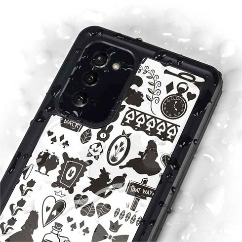 Disney Alice in Wonderland (animated) Silhouette Pattern Galaxy Note20 5G Waterproof Case