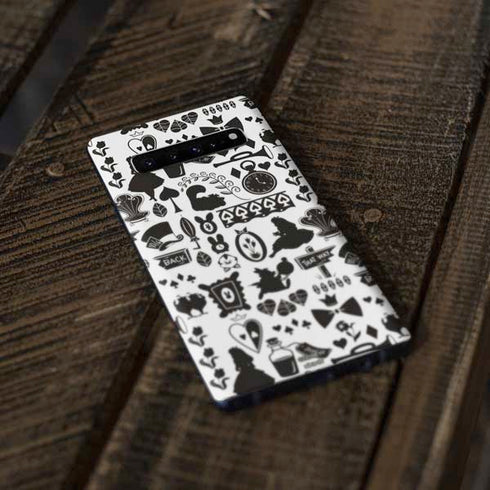 Disney Alice in Wonderland (animated) Silhouette Pattern Galaxy S10 Plus Skin