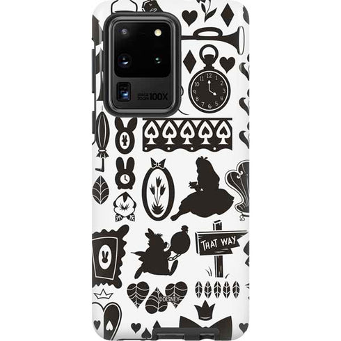 Disney Alice in Wonderland (animated) Silhouette Pattern Galaxy S20 Ultra 5G Pro Case