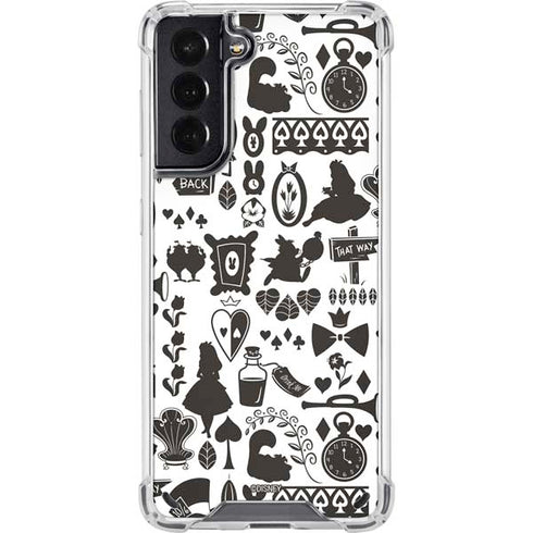 Disney Alice in Wonderland (animated) Silhouette Pattern Galaxy S21 5G Clear Case