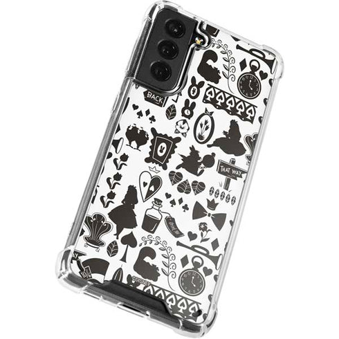 Disney Alice in Wonderland (animated) Silhouette Pattern Galaxy S21 5G Clear Case