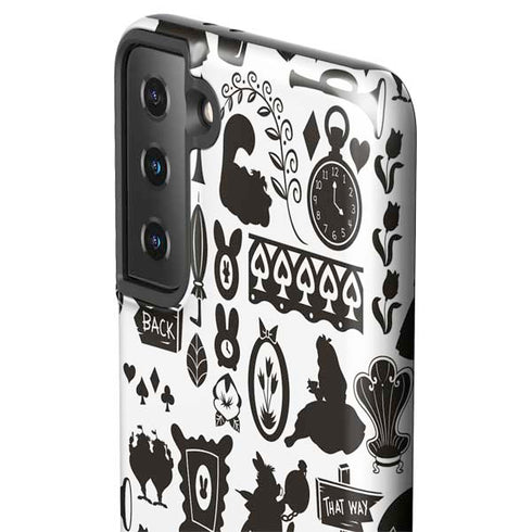 Disney Alice in Wonderland (animated) Silhouette Pattern Galaxy S21 FE Pro Case