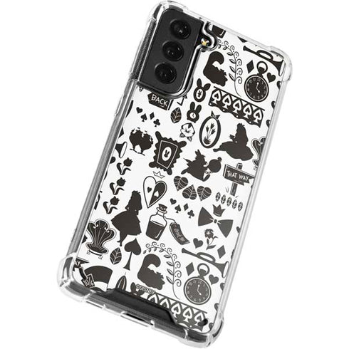 Disney Alice in Wonderland (animated) Silhouette Pattern Galaxy S21 Plus 5G Clear Case