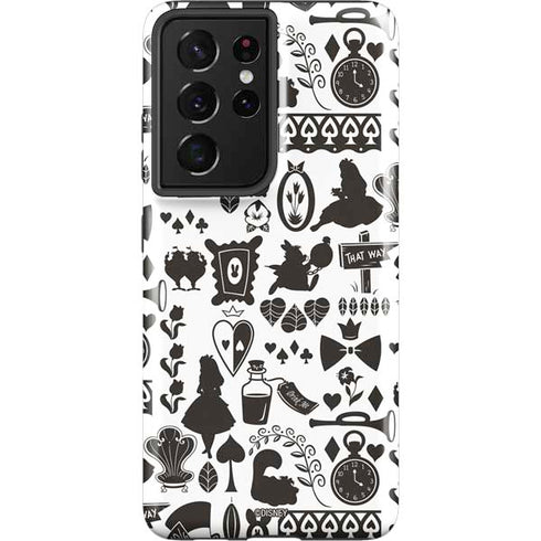 Disney Alice in Wonderland (animated) Silhouette Pattern Galaxy S21 Ultra 5G Pro Case