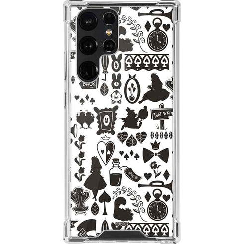 Disney Alice in Wonderland (animated) Silhouette Pattern Galaxy S22 Ultra Clear Case