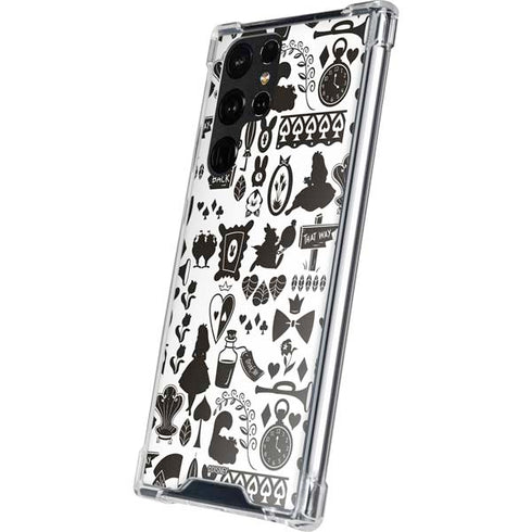 Disney Alice in Wonderland (animated) Silhouette Pattern Galaxy S22 Ultra Clear Case
