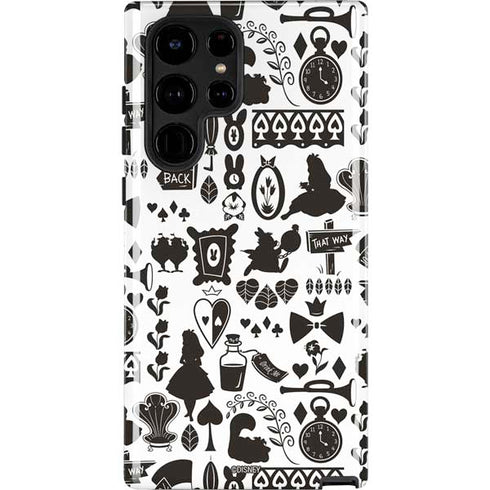 Disney Alice in Wonderland (animated) Silhouette Pattern Galaxy S22 Ultra Pro Case