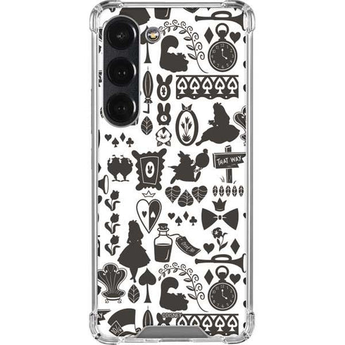 Disney Alice in Wonderland (animated) Silhouette Pattern Galaxy S23 Clear Case