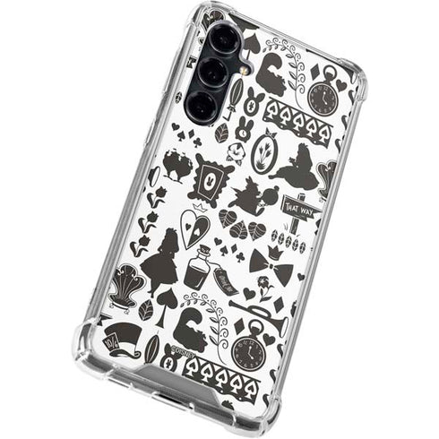 Disney Alice in Wonderland (animated) Silhouette Pattern Galaxy S23 FE Clear Case