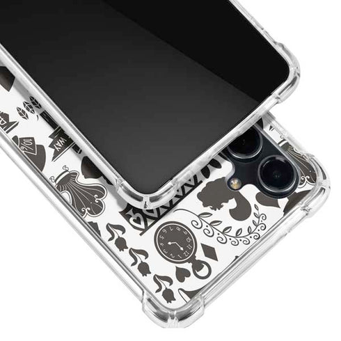 Disney Alice in Wonderland (animated) Silhouette Pattern Galaxy S23 FE Clear Case