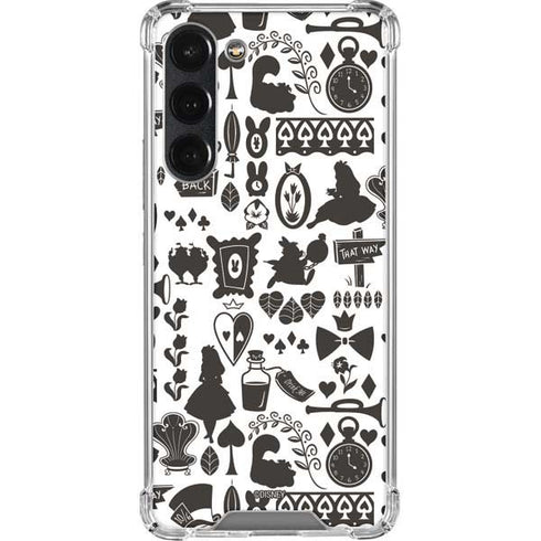 Disney Alice in Wonderland (animated) Silhouette Pattern Galaxy S23 Plus Clear Case