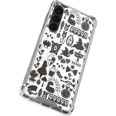 Disney Alice in Wonderland (animated) Silhouette Pattern Galaxy S23 Plus Clear Case