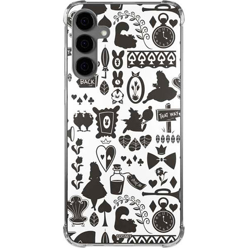 Disney Alice in Wonderland (animated) Silhouette Pattern Galaxy S24 Plus Clear Case