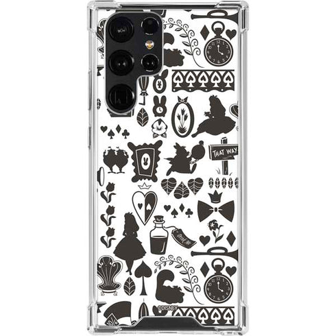 Disney Alice in Wonderland (animated) Silhouette Pattern Galaxy S24 Ultra Clear Case