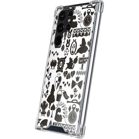 Disney Alice in Wonderland (animated) Silhouette Pattern Galaxy S24 Ultra Clear Case
