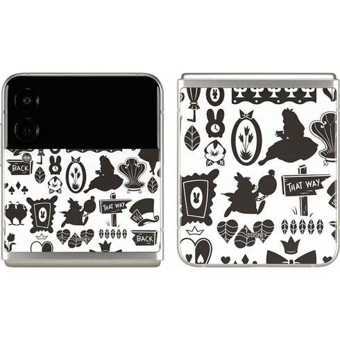 Disney Alice in Wonderland (animated) Silhouette Pattern Galaxy Z Flip3 5G Skin