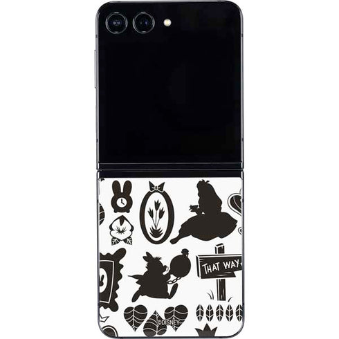 Disney Alice in Wonderland (animated) Silhouette Pattern Galaxy Z Flip5 5G Skin