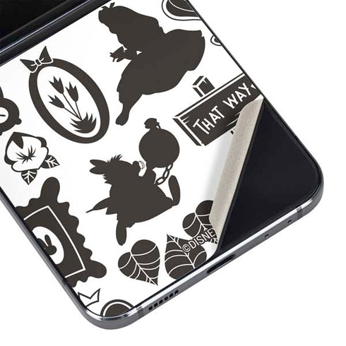 Disney Alice in Wonderland (animated) Silhouette Pattern Galaxy Z Flip5 5G Skin
