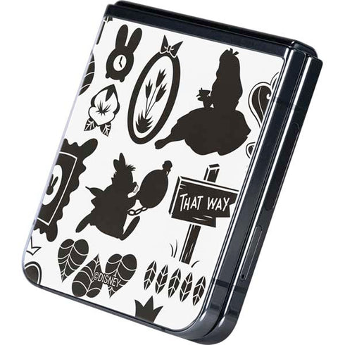 Disney Alice in Wonderland (animated) Silhouette Pattern Galaxy Z Flip5 5G Skin