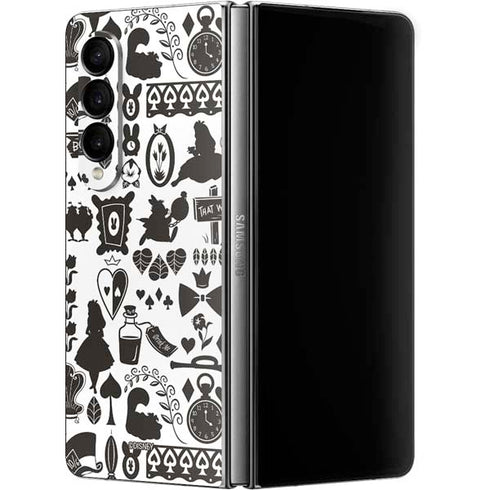 Disney Alice in Wonderland (animated) Silhouette Pattern Galaxy Z Fold4 5G Skin