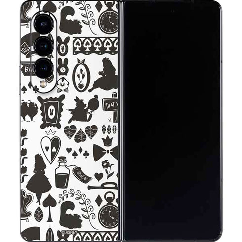 Disney Alice in Wonderland (animated) Silhouette Pattern Galaxy Z Fold4 5G Skin