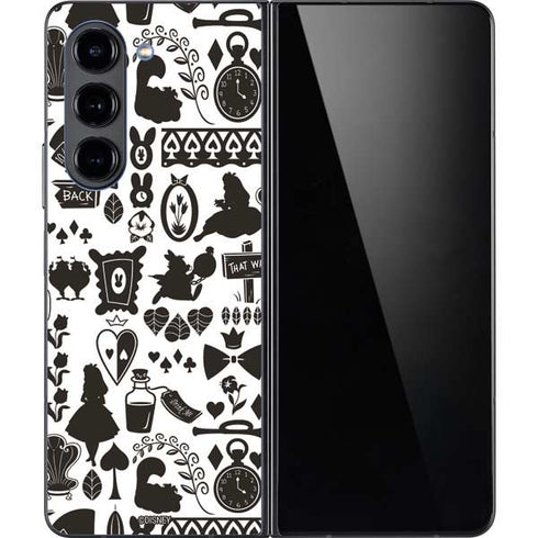 Disney Alice in Wonderland (animated) Silhouette Pattern Galaxy Z Fold5 5G Skin
