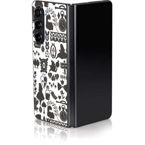 Disney Alice in Wonderland (animated) Silhouette Pattern Galaxy Z Fold5 5G Skin