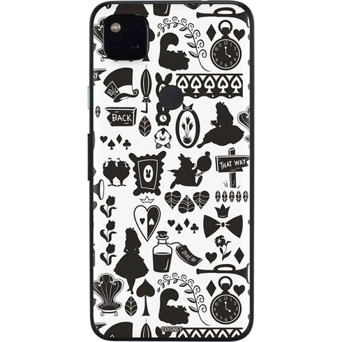 Disney Alice in Wonderland (animated) Silhouette Pattern Google Pixel 4a Skin